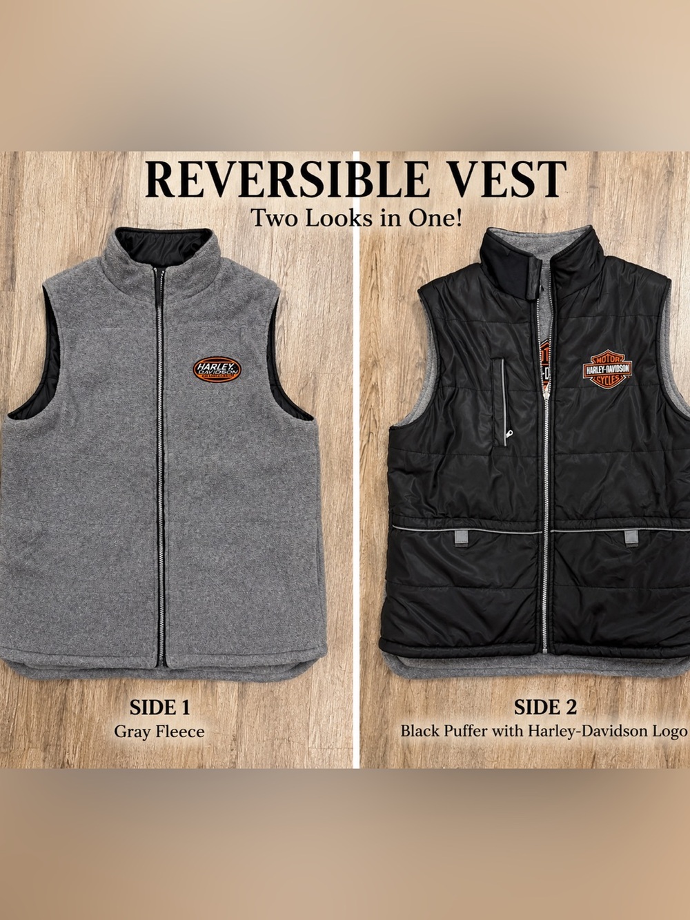 Harley-Davidson • Reversible Fleece Puffer Vest